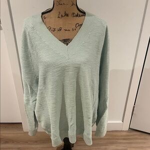 LOFT Light Green V-Neck Sweater